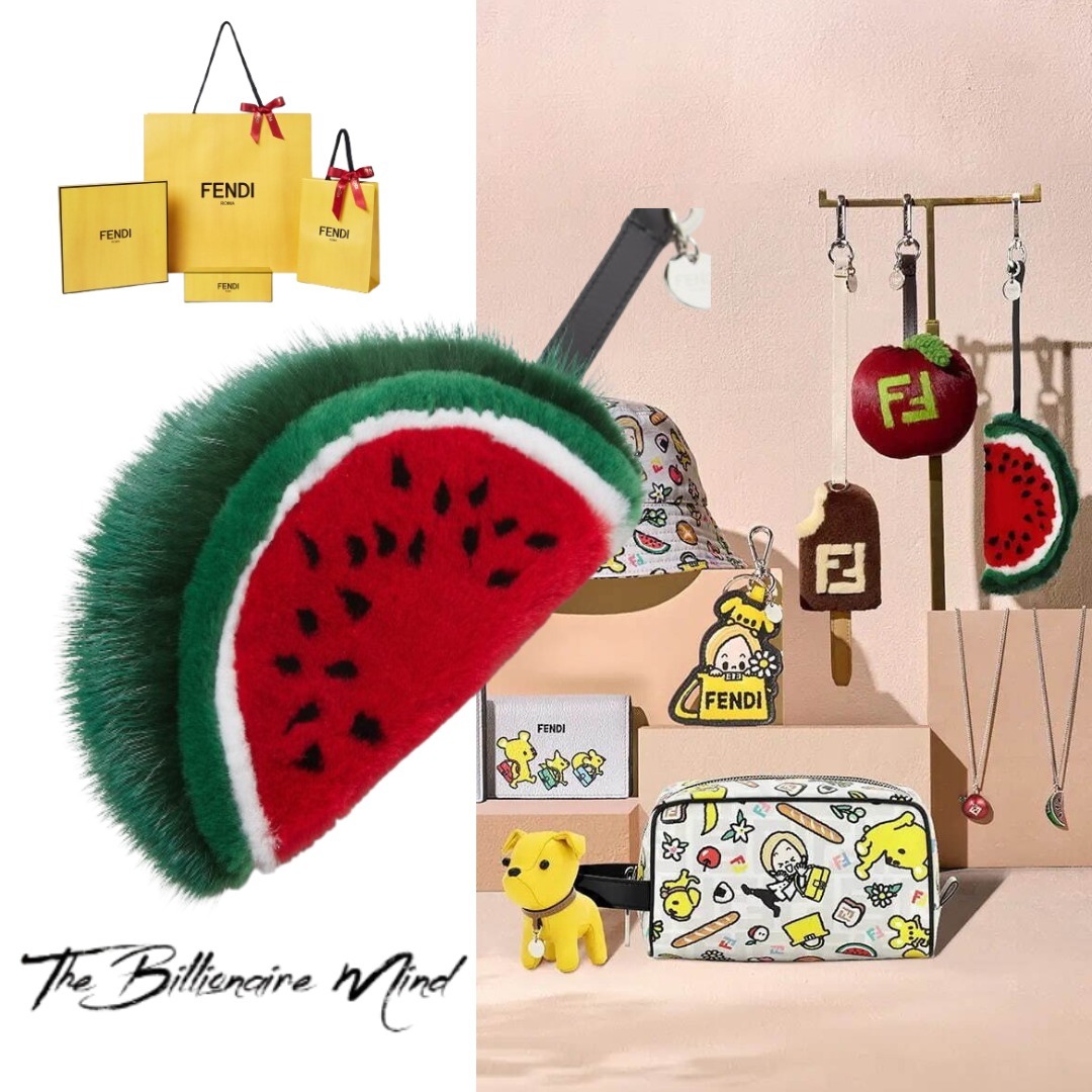 FENDI フェンディ スイカ ミンク ファー バッグ チャーム キー