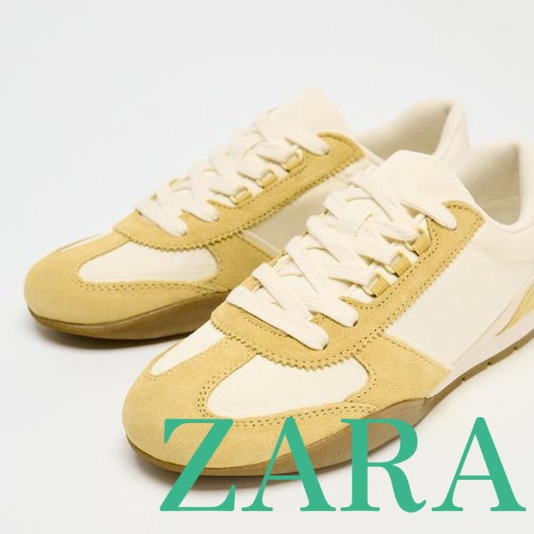 【ZARA】コンビランニングシューズ マスタード | 5411/510/305