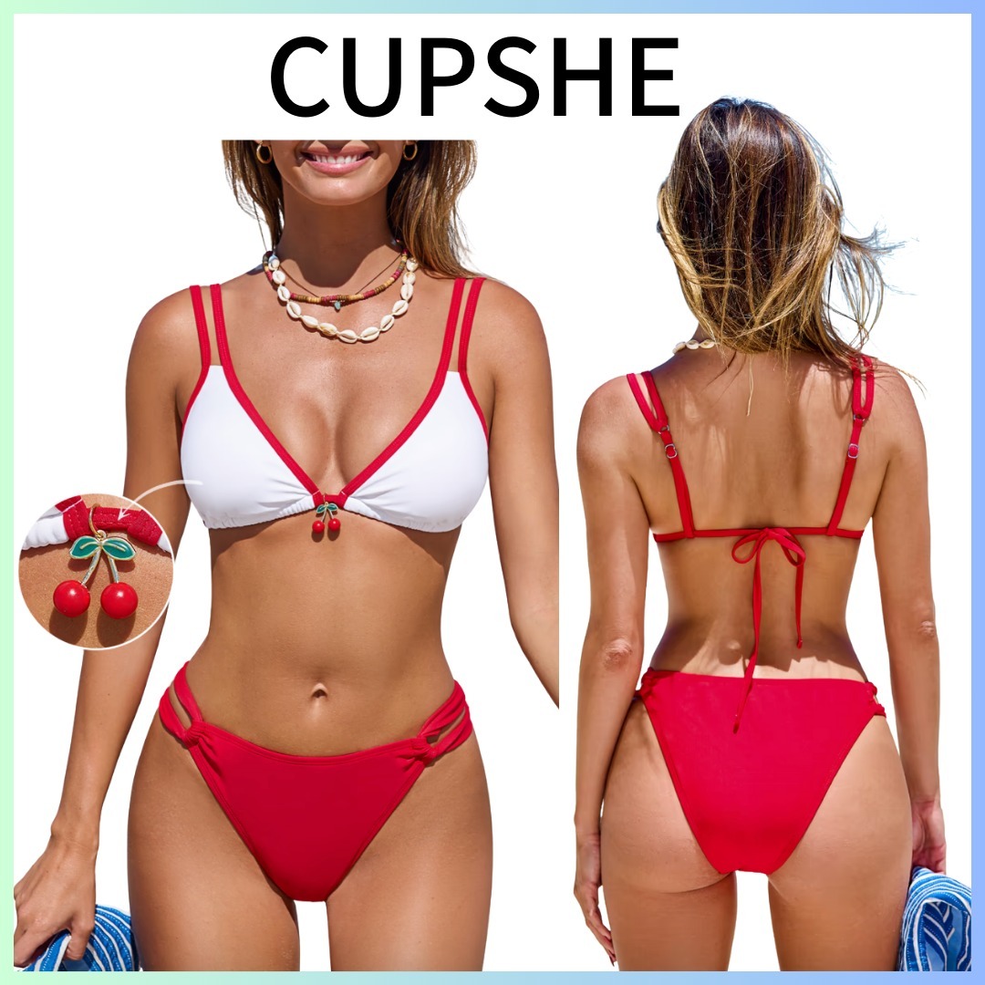 CUPSHE：チェリー チャーム ビキニ 水着