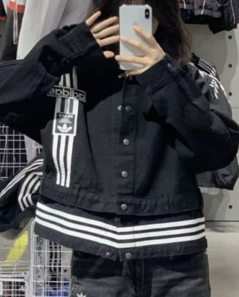 韓国 [adidas] 2way デニム ライン トラック ジャケット(2color)
