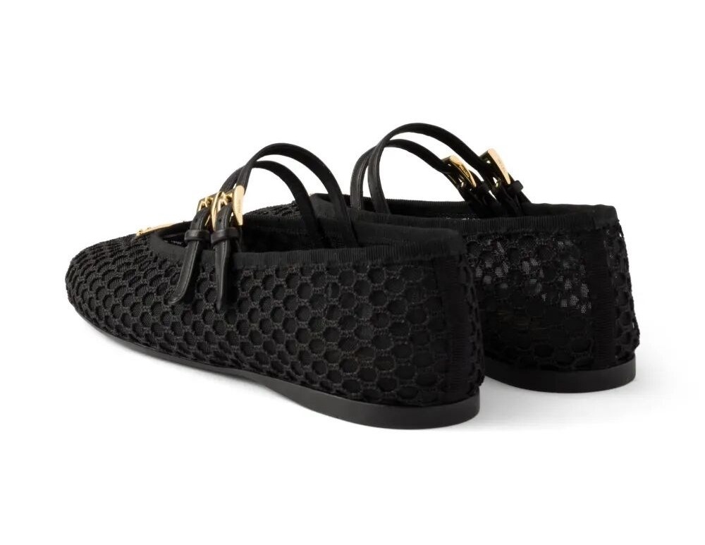 PRADA】メッシュファブリックバレリーナ