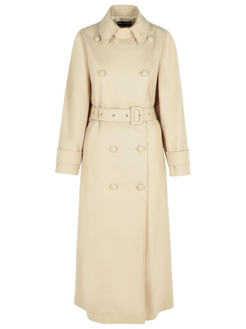 トレンチコート Dolce & Gabbana Over' Beige Polyester Blend Trench Coat