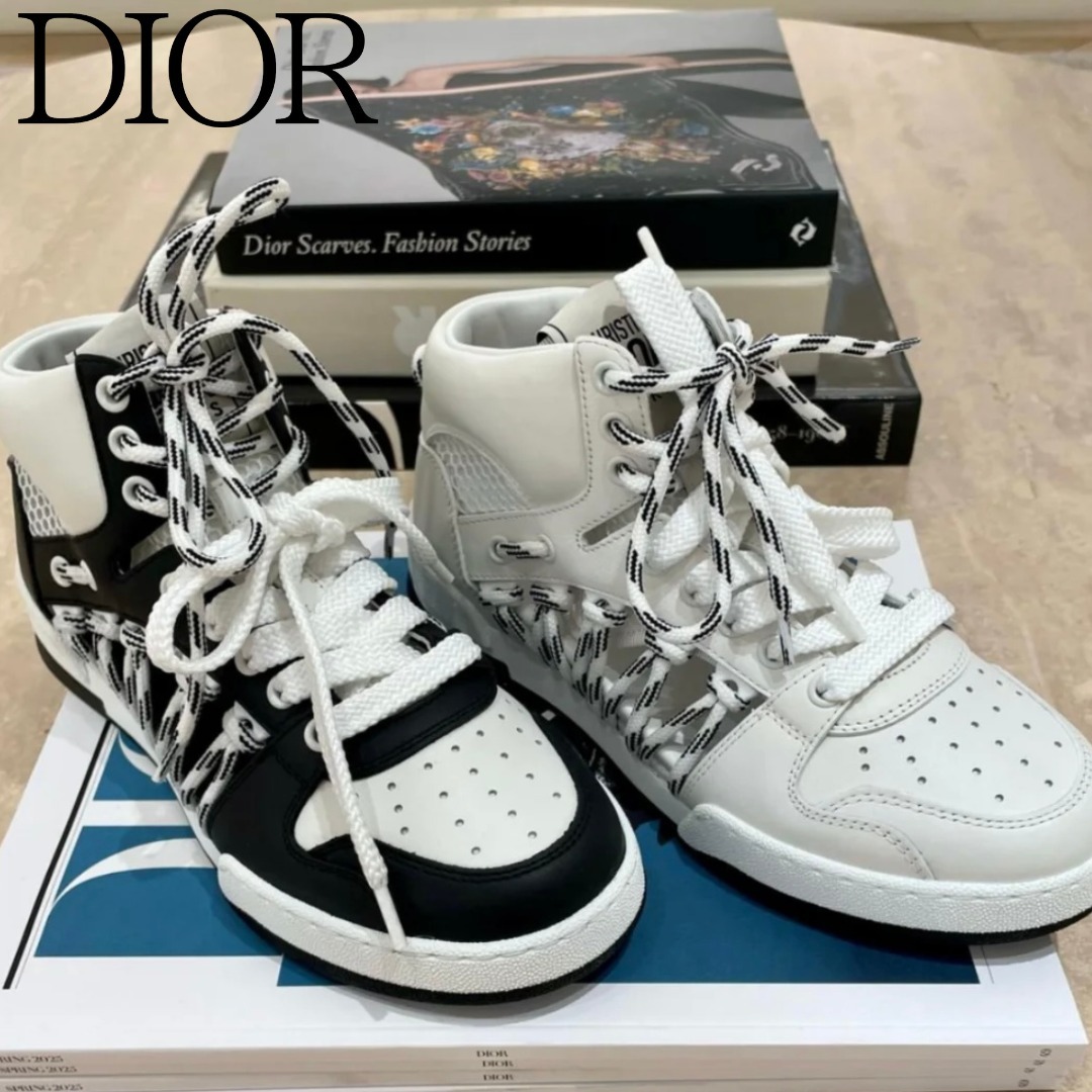 ダブルシューレース Dior First ハイトップスニーカー