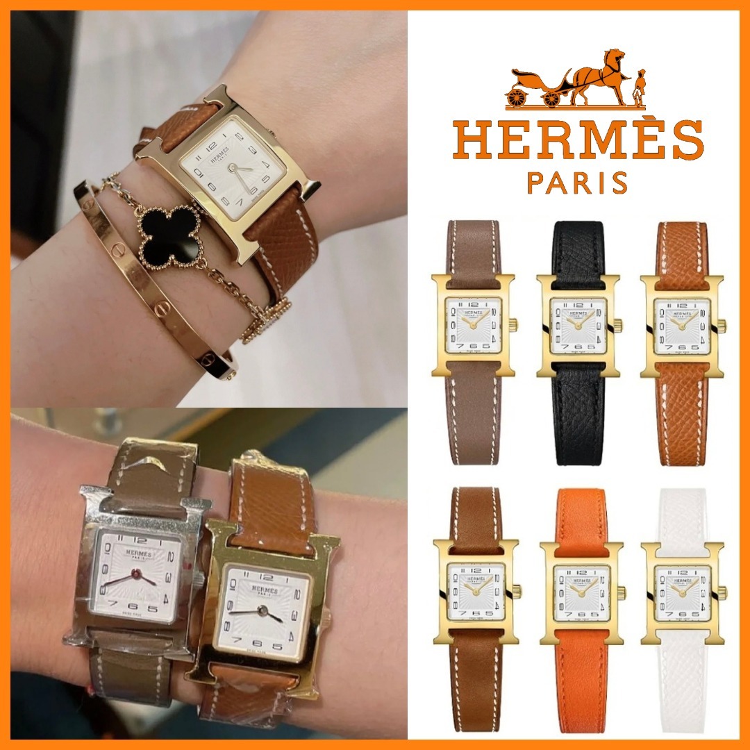【人気♡】HERMES 腕時計 Hウォッチ ミニ 21 mm ゴールド