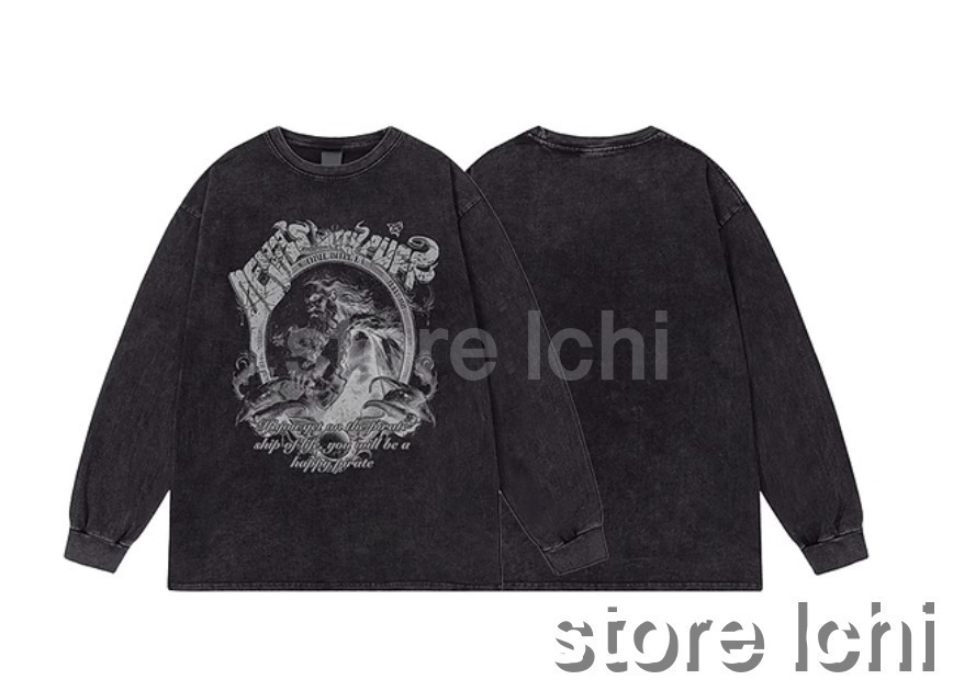 メンズ トレーナー 長袖 肩落ち グラフィックプリント M00245