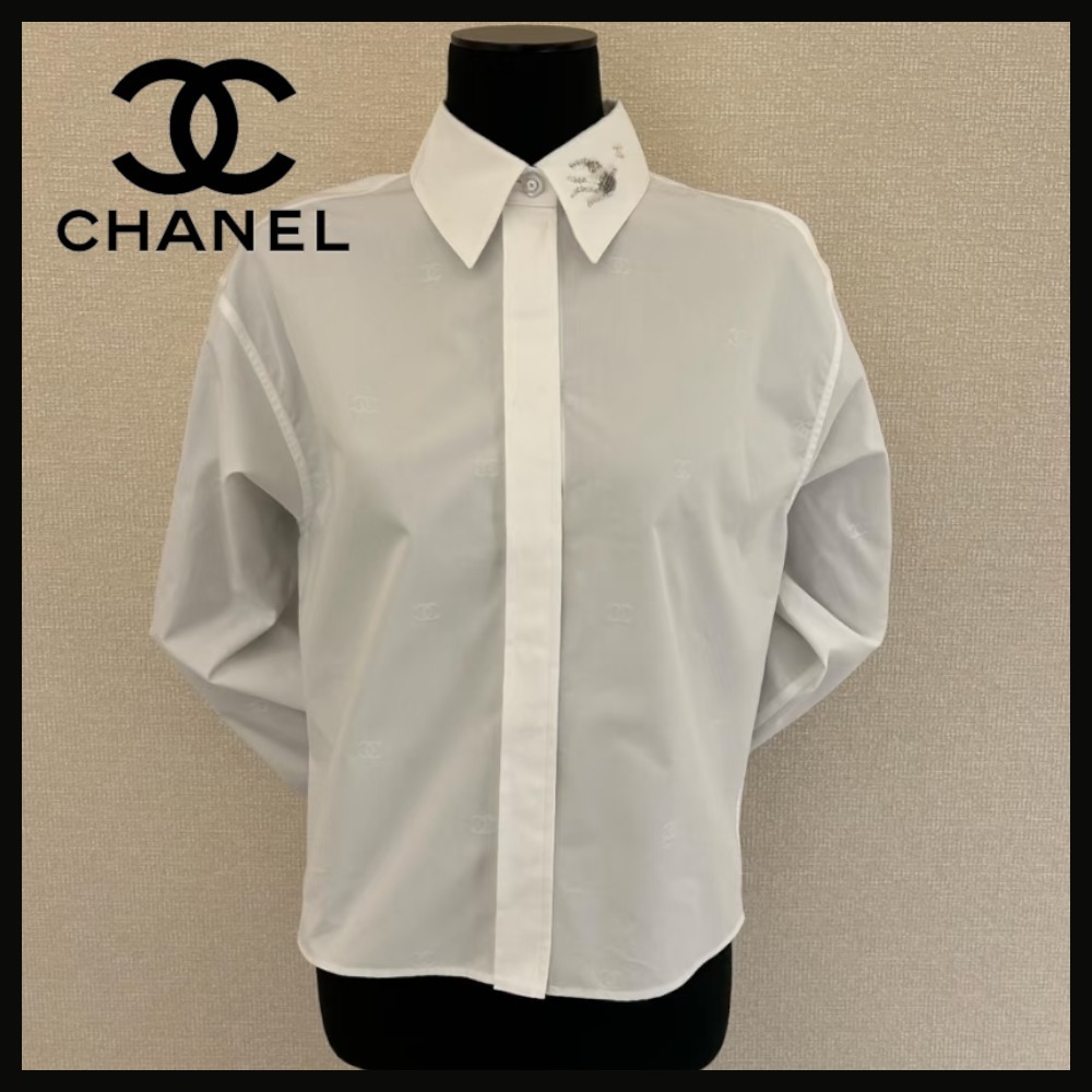 【楽天最安値に挑戦】 襟にワンポイント】CHANEL ブラウス トップス