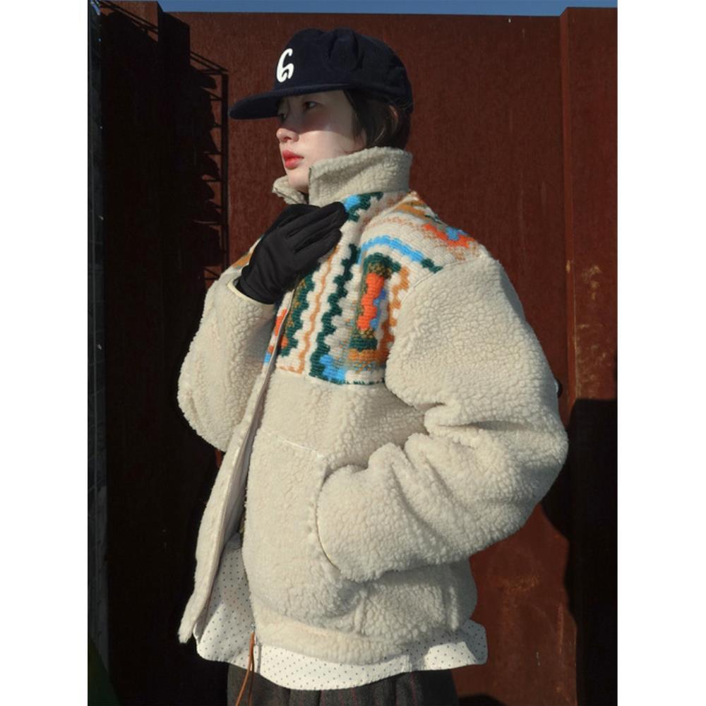 ■FRITUR■ Crocher Fleece Jacket Beige_F244JP04