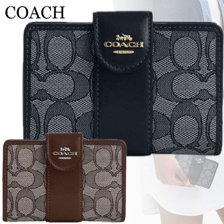 すぐ届く*COACH*ミディアムウォレット・シグネチャー ジャカード