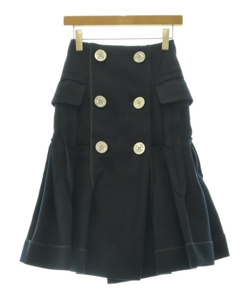 sacai サカイ ひざ丈スカート 濃紺 0(XS位) 0357925J0107