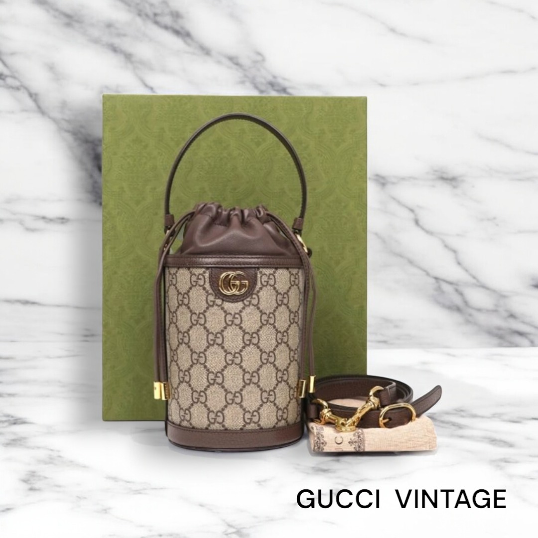 VINTAGE●GUCCI●グッチ GG ミニ バケット ショルダーバック