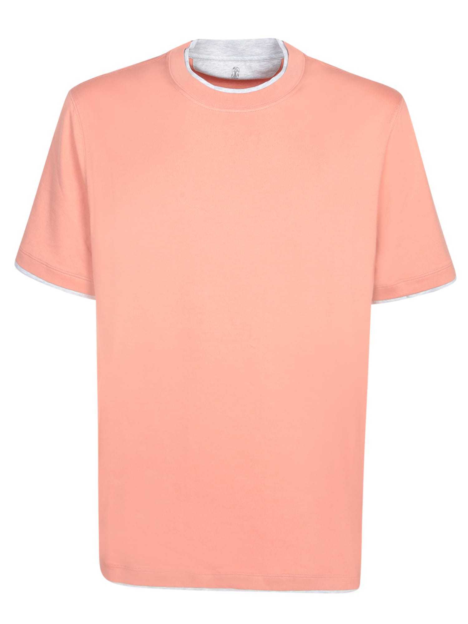 【送料&関税込】Brunello Cucinelli Salmon Cotton T-shirt