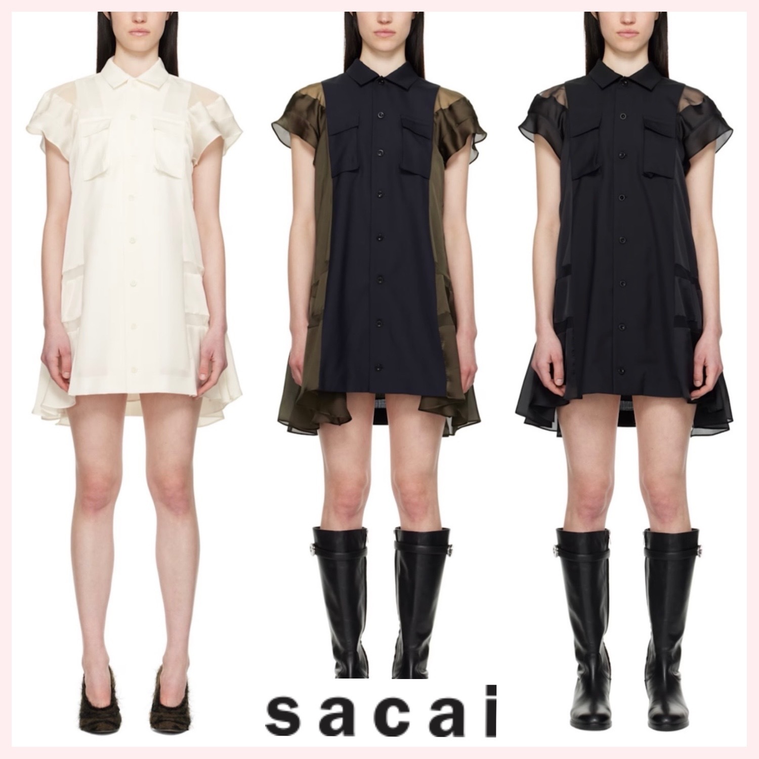 ★sacai★関税込♪日本未入荷♪Suiting x Satin Dress