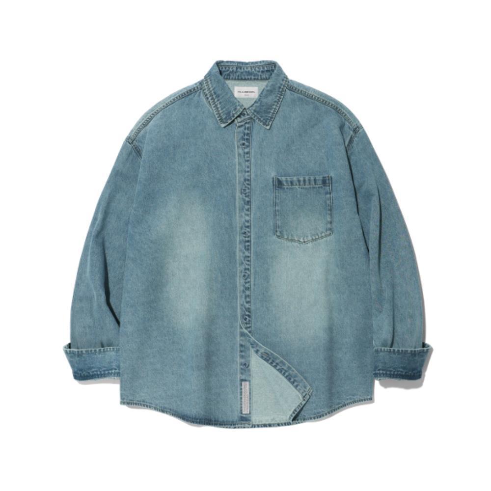 ☆F.ILLUMINATE☆ Vintage Washed Denim Shirt Light Blue