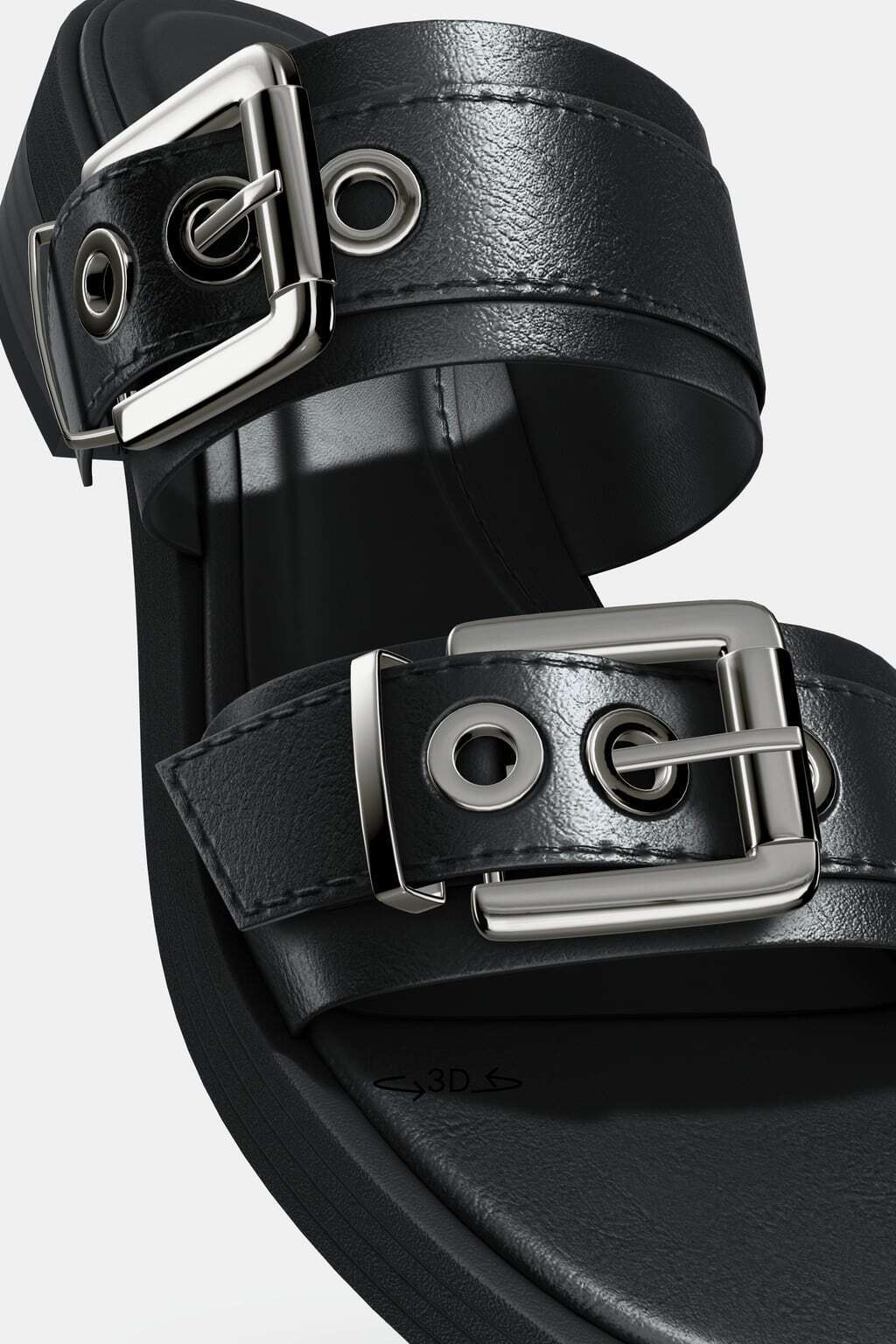 ☆ドイツ発*ZARA*新作*バックルストラップサンダル/FB☆ ☆ドイツ発*ZARA*新作*バックルストラップサンダル/BLACK