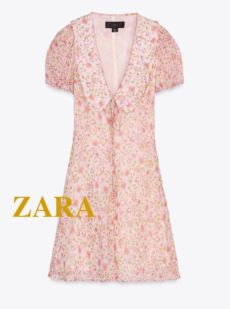 ☆ドイツ発*ZARA*新作*ピーターパンカラープリントワンピ/PL☆