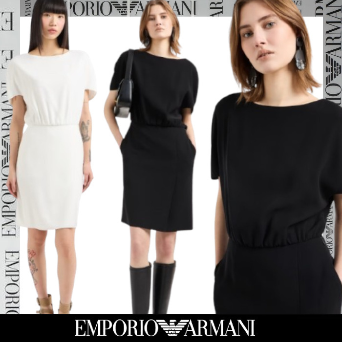 EMPORIO ARMANI▼テクニカル バットウィングスリーブ ドレス