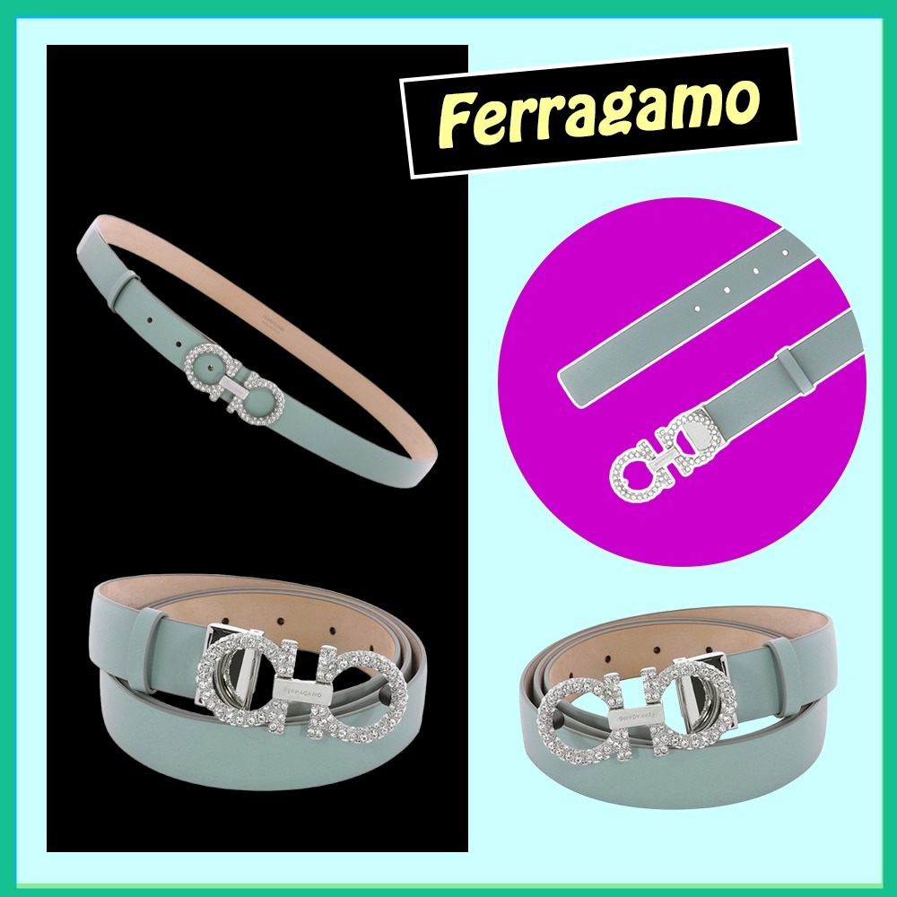 【 Ferragamo 】Adjustable Gancini Buckle レザーベルト