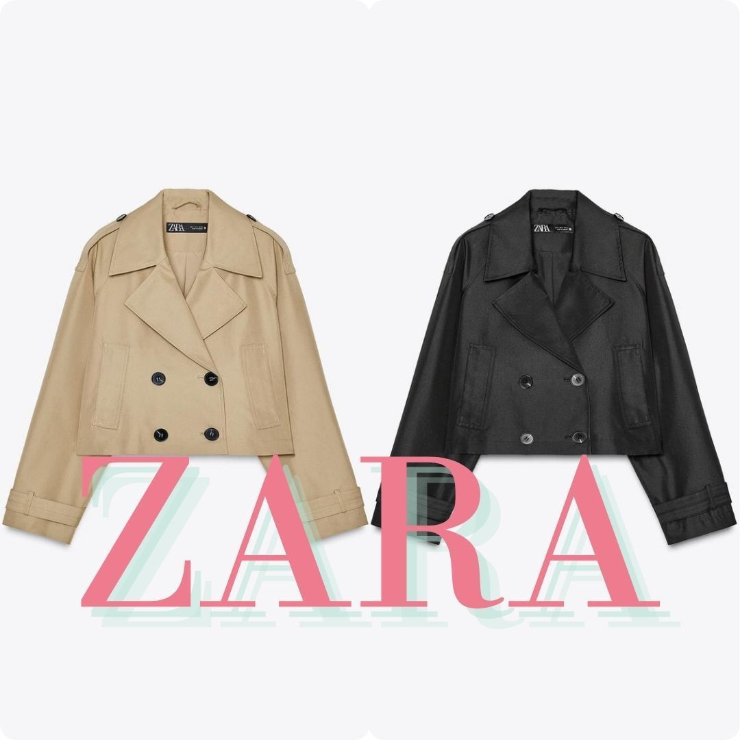 ZARA ショート丈ダブルブレストジャケット 3046/066