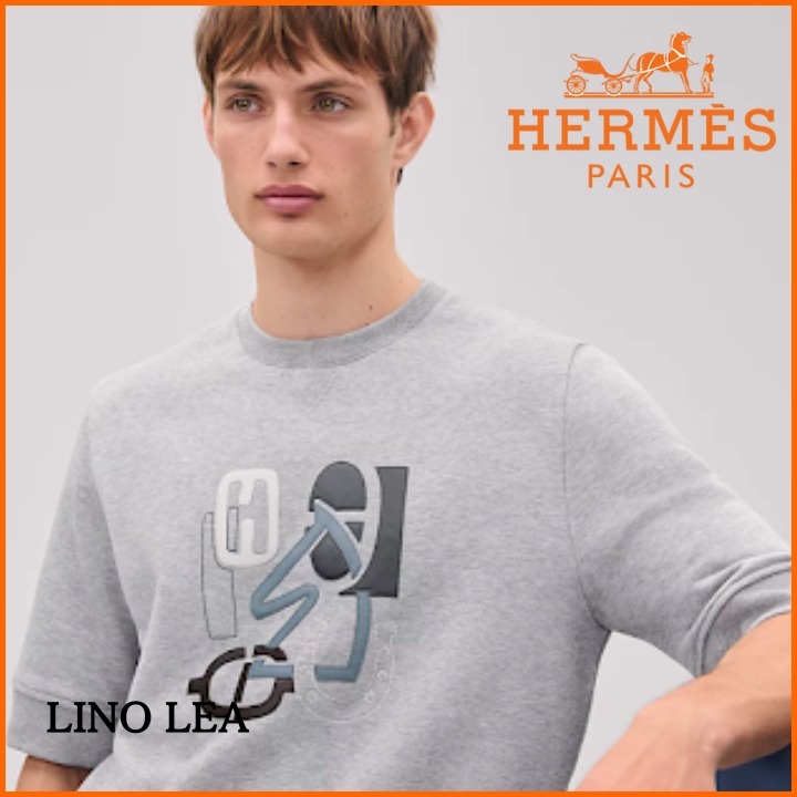 《レザーパッチがお洒落☆》HERMES H Puzzle Tシャツ