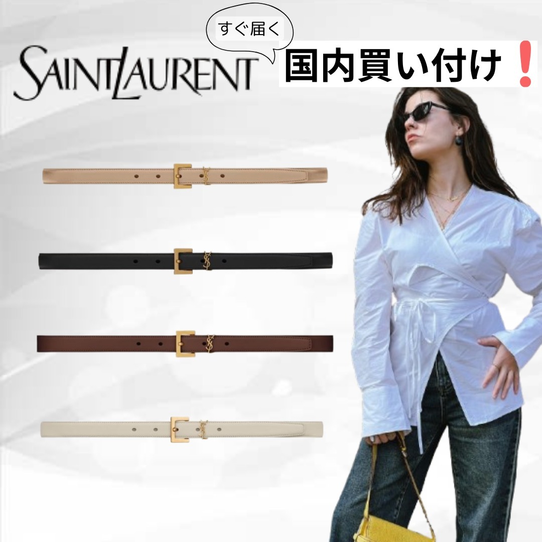 SAINT LAURENT(サンローラン) レザーベルト 細ベルト