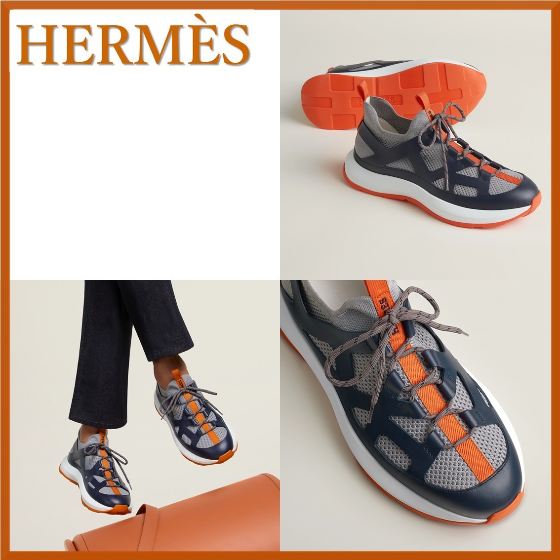【独創的なデザイン★】HERMES Sneakers Katana