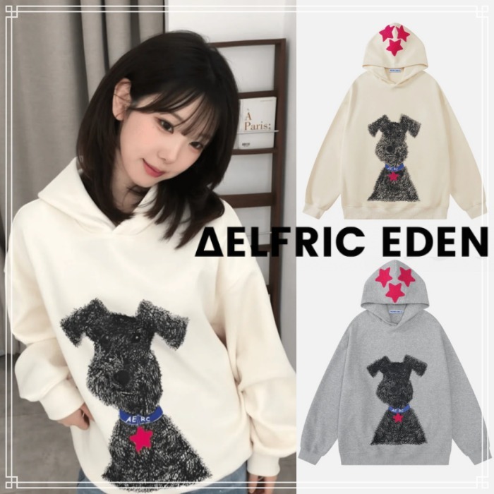 【Aelfric Eden】グラフィティ ドッグ デザイン パーカー 2色