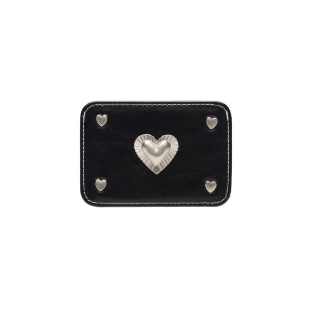 ☆LEMASQUE☆ Pie Heart Slim Card Wallet Black L08E3170401
