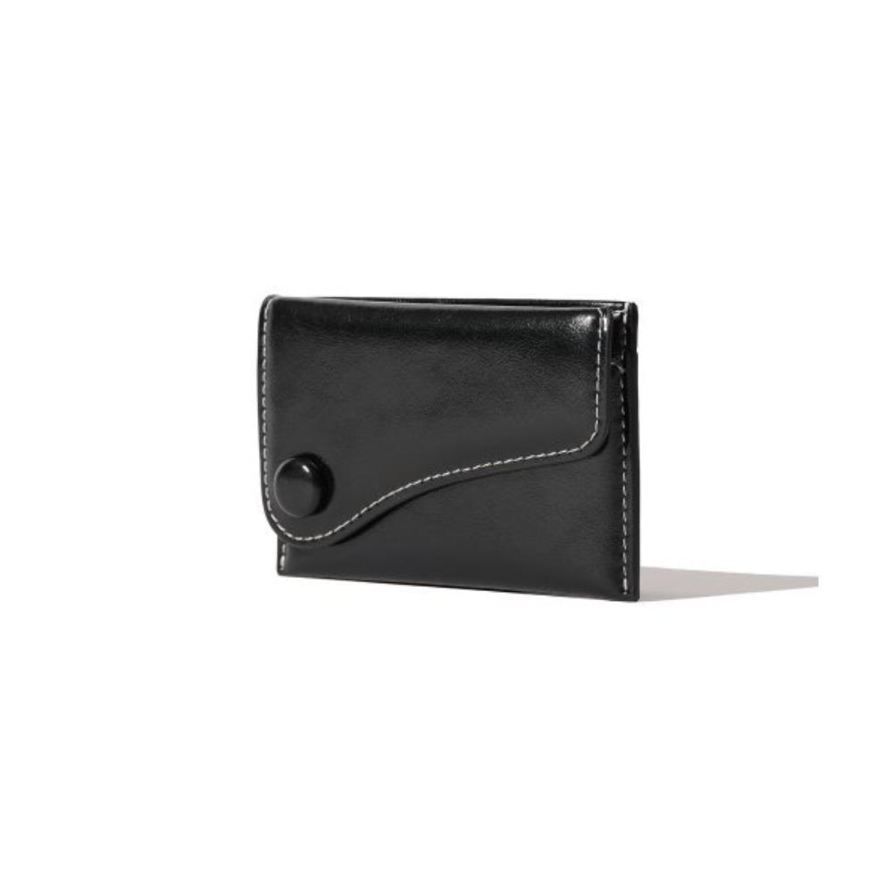 ☆LEMASQUE☆ Dot Saddle Slim Mini Transit Card Wallet Black
