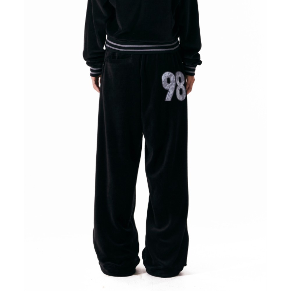 ★AAKAM★ 98 Patch Velour Pants Black AK24PT33BK