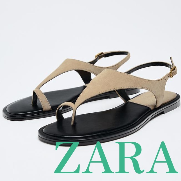 【ZARA】スエードトゥセパレーターサンダル  | 1600/510/131