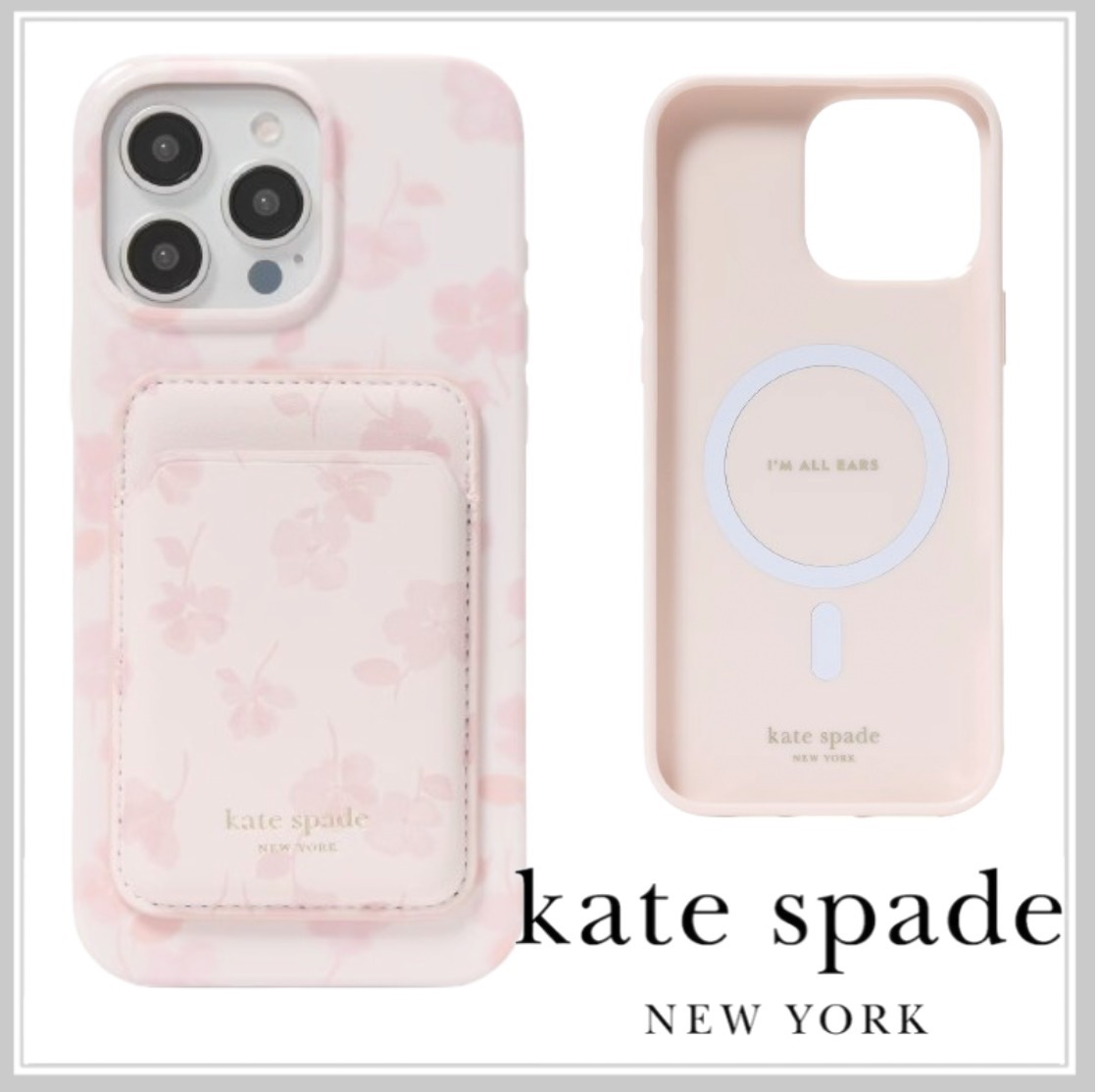 【kate spade new york】カードケース付★パンジー柄