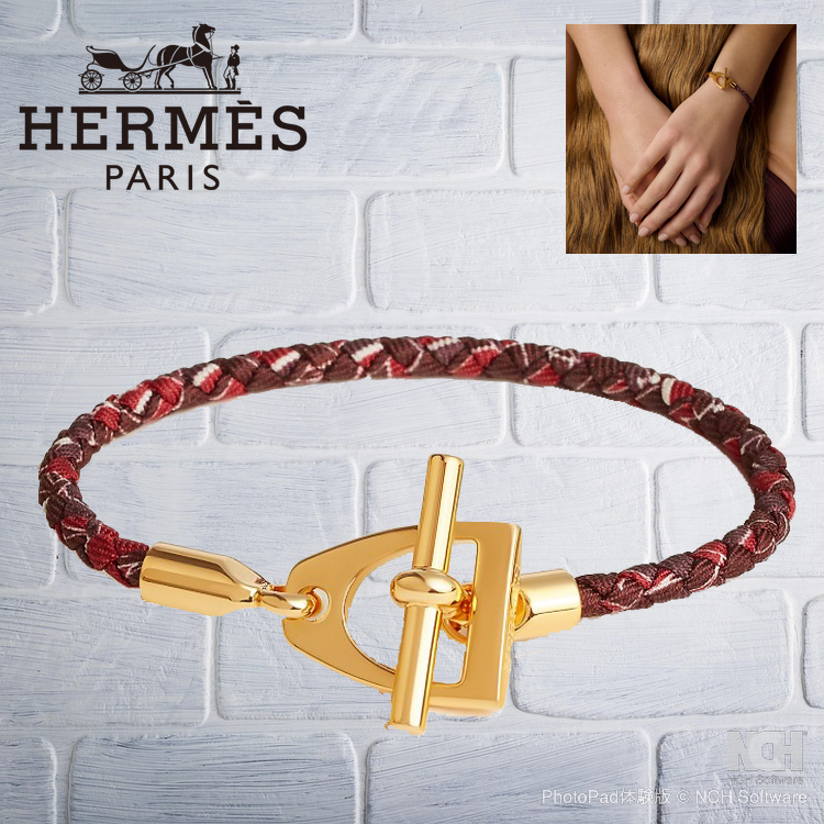 【赤のブレスレット☆あぶみ型】ブレスレット エトリエ HERMES