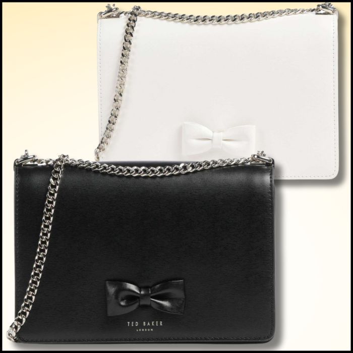 TED BAKER リボン付き グレインレザー ショルダーバッグ