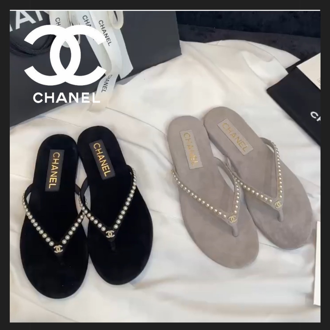 【パールが足元を輝かせる＊】CHANEL パールサンダル