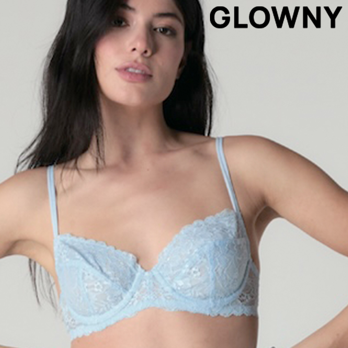 ★GLOWNY★CONTOUR LACE BRA (BABY BLUE)★正規品/韓国直送料込