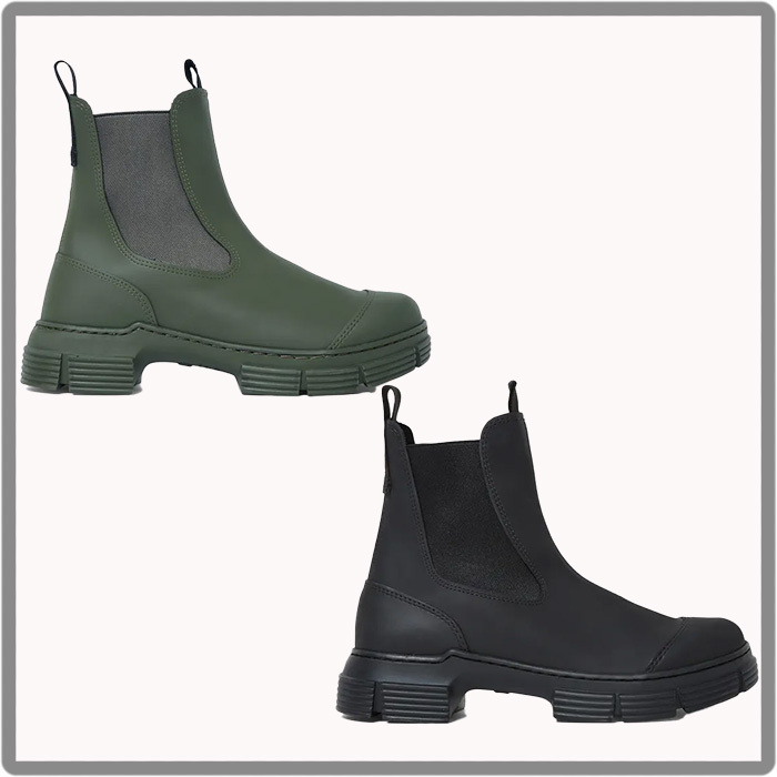 ◆GANNI◆Recycled Rubber Low-Top Chelsea Boots