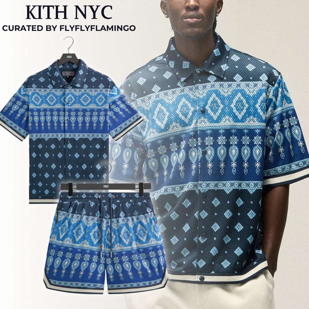 【KITH NYC】プリント メッシュ 半袖シャツ&ショートパンツ set