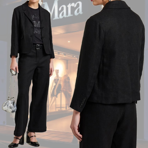 DT MaxMara ★ コットン ＆ リネン ブレザー ADA ブラック