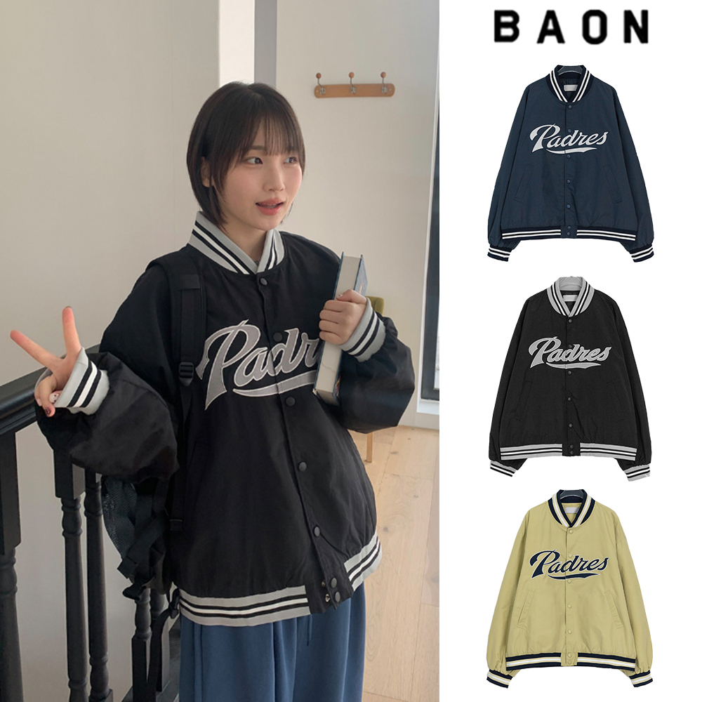 【BAON】[unisex] Toemin Nylon Over Varsity Jumper