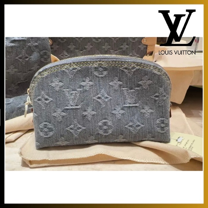 【上品クール /モノグラムデニム】Louis Vuitton コスメポーチPM