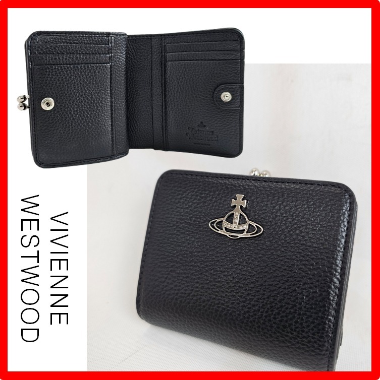 ☆人気☆【Vivienne Westwood】☆オーブロゴ 二つ折り財.布☆BK