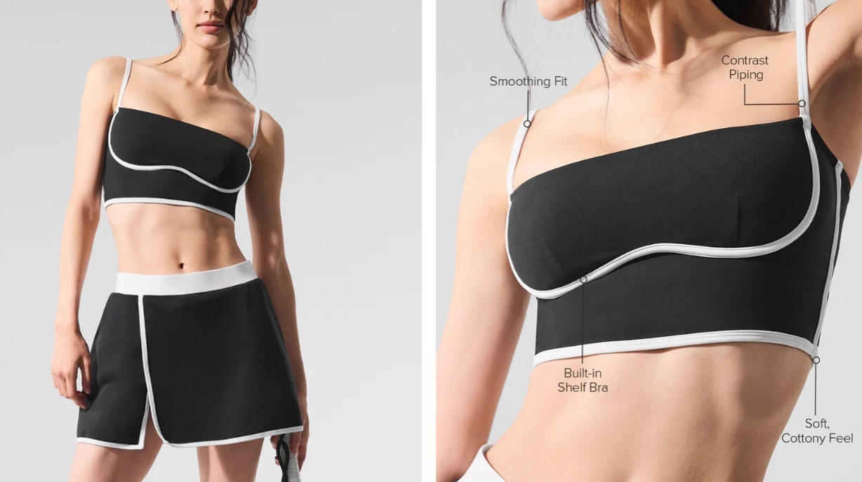 Alo Yoga] Airbrush Streamlined Bra Tank Black/White