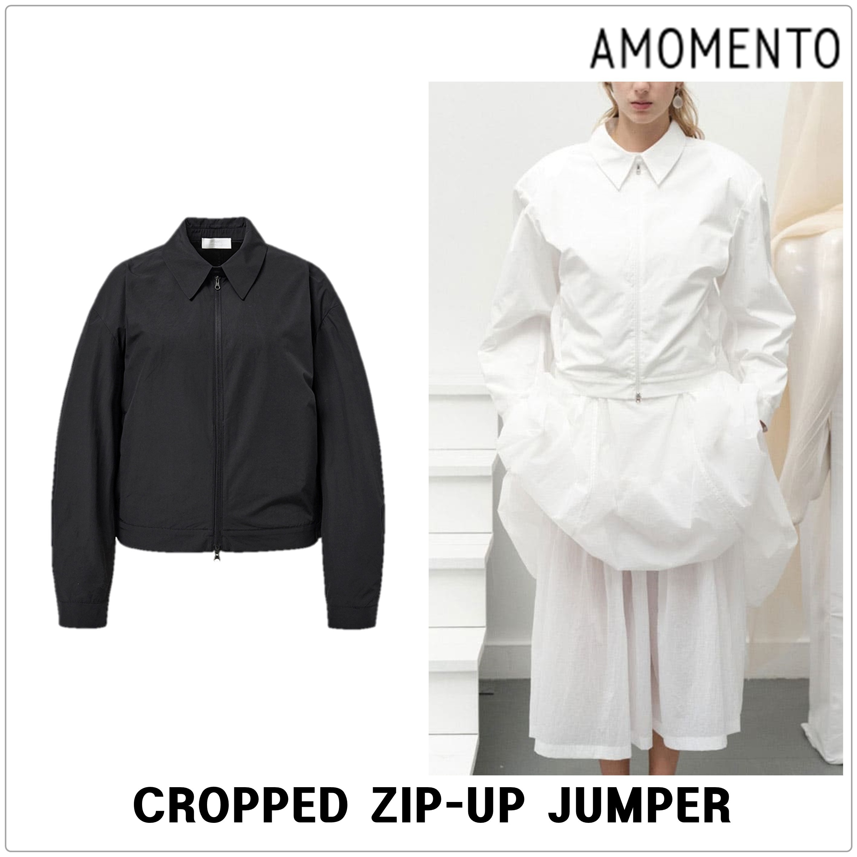 [AMOMENTO] CROPPED ZIP-UP ジャンパー★新作・25SS★韓国★
