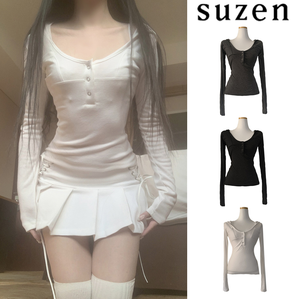 【suzen】Dailing snap button hood-top