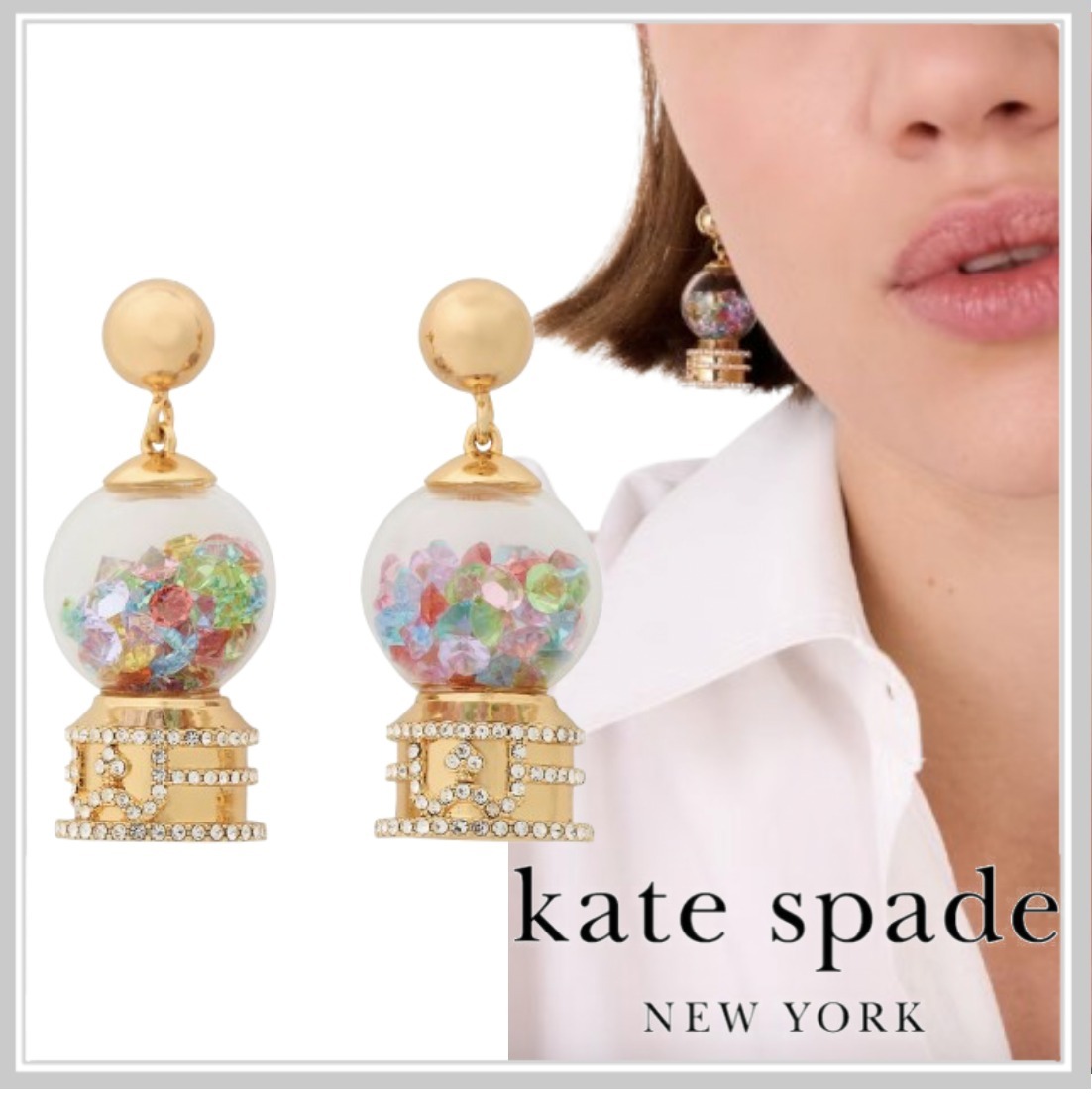 【kate spade】Treat Yourself♪ ガムボールマシーン型ピアス ★
