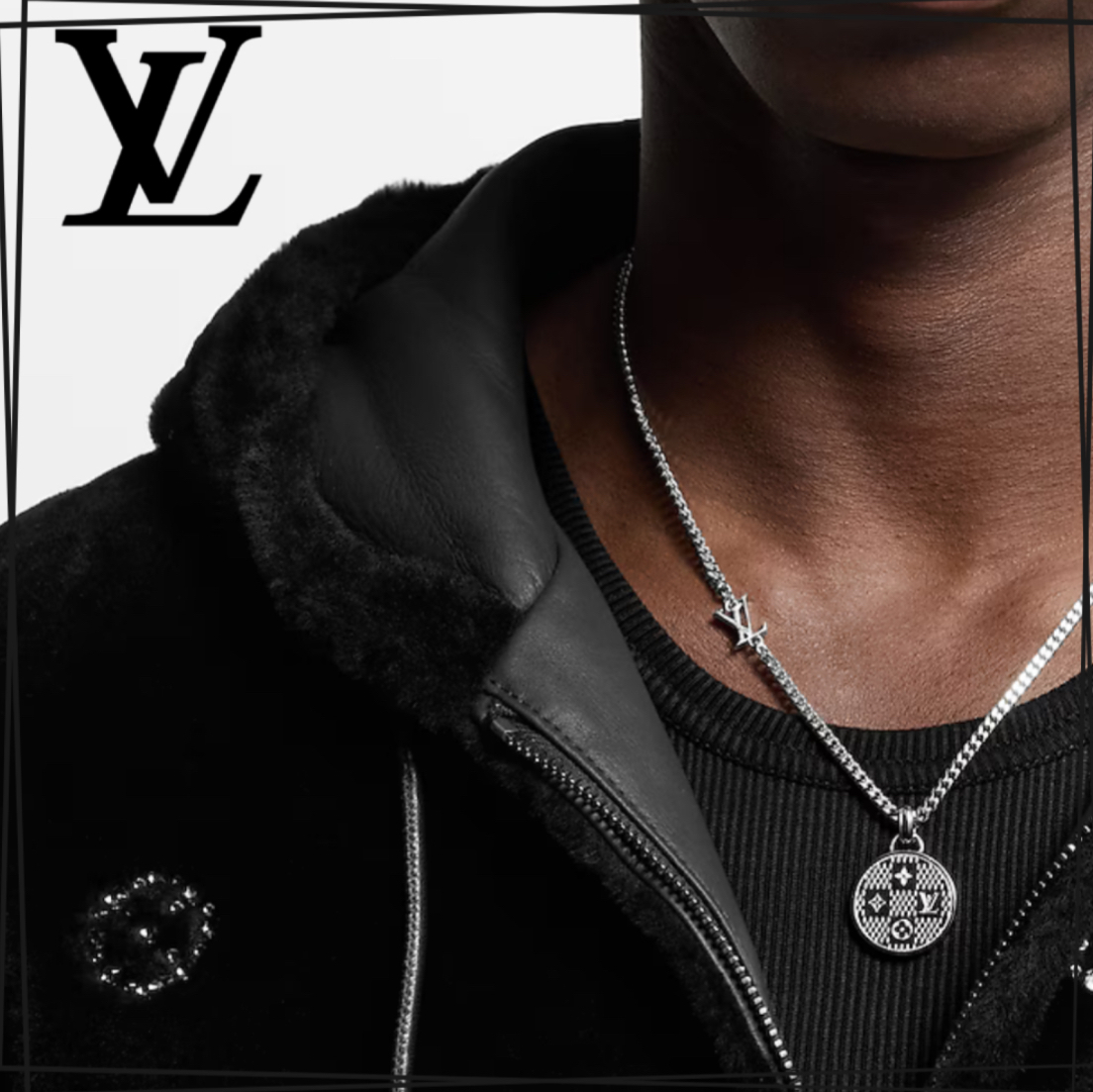 【Louis Vuitton】ルイヴィトン ペンダント・ダミエ ステープル