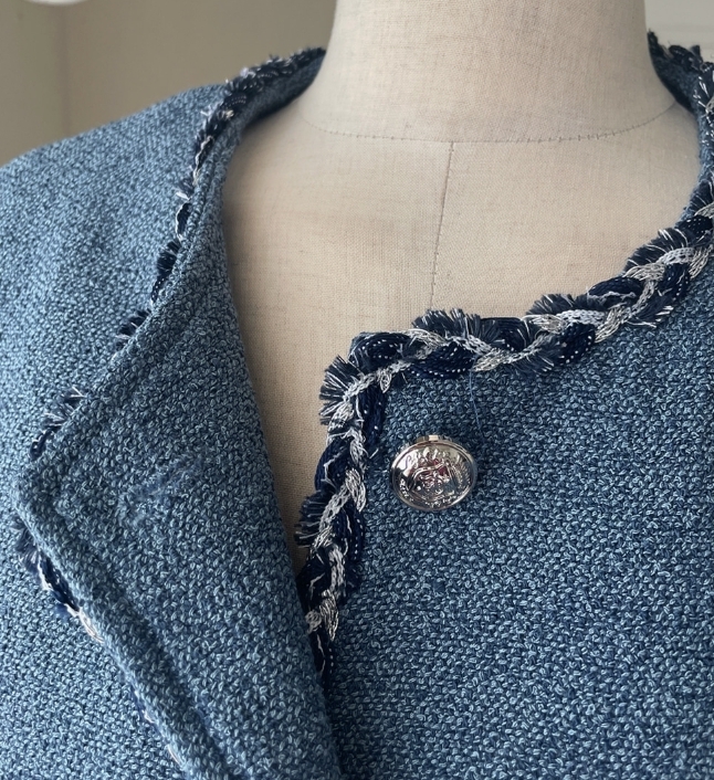 【I AM MARI】Saleh Color Matching Tweed Short Jacket