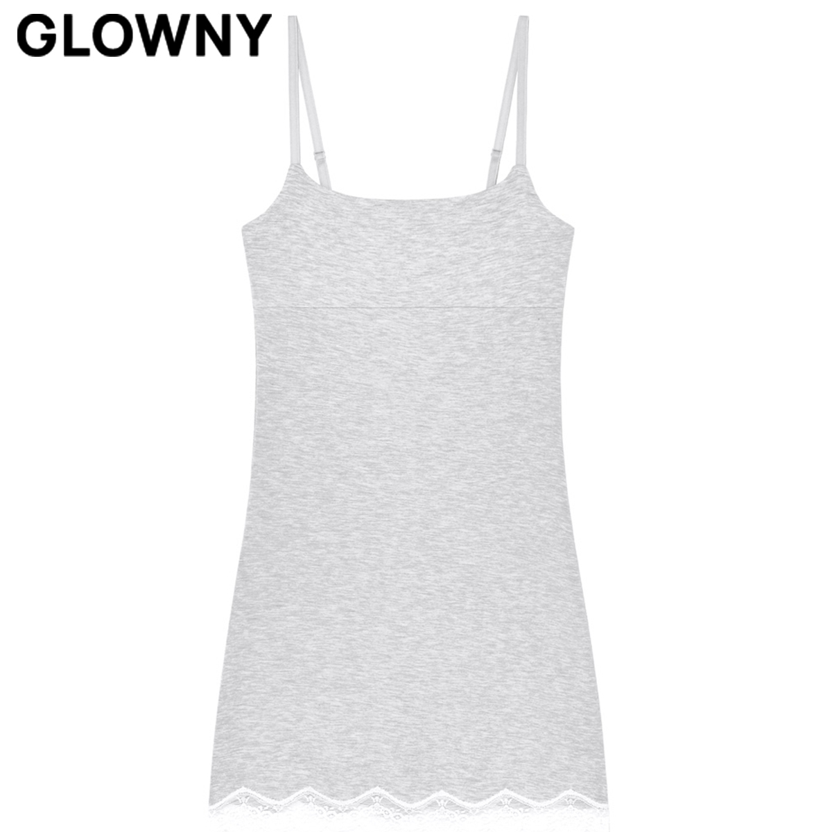 ★GLOWNY★HEART LACE CAMI DRESS (WHITE MELANGE)★正規品/人気