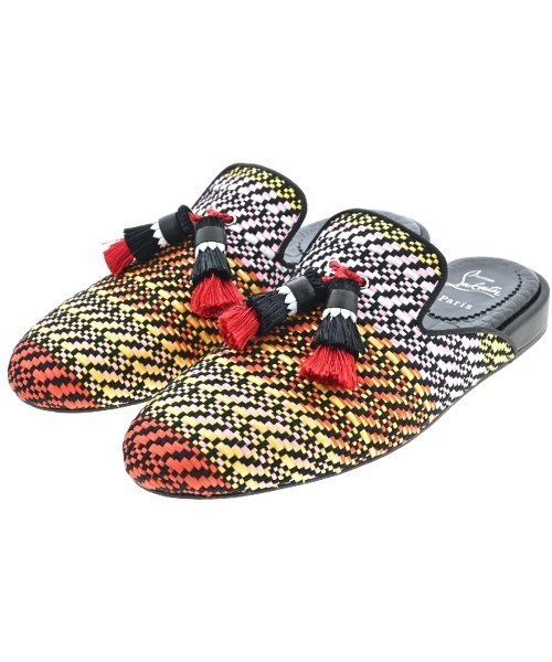 Christian Louboutin サンダル 黒x赤x黄等(総柄) 2118425M0015