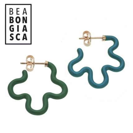 【関税込み】Bea Bongiasca ブルー ミニ B ピアス シルバー アクセサリー ピアス Bea Bongiasca(ベアボジャンスカ